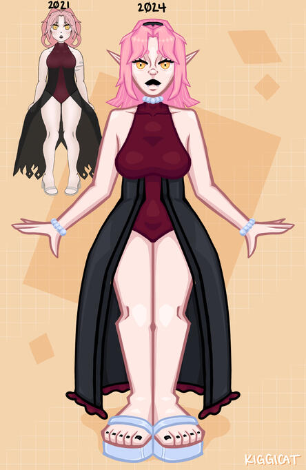 a femme vampire person - redesign from 2021